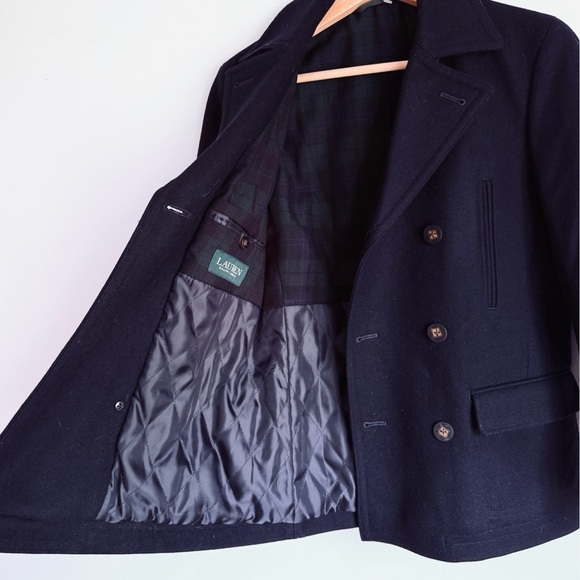 Ralph Lauren • Signature Wool Blend Twill Coat in Navy Blue - Picture 6 of 8